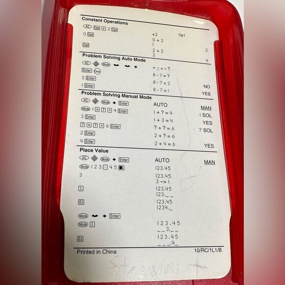 Texas Instruments TI-10 Elementary Math Calculator Red Yellow - Picture 5 of 7